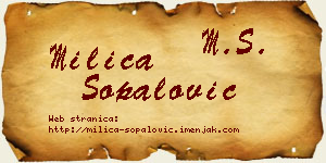 Milica Šopalović vizit kartica